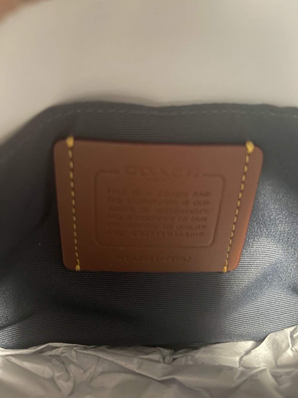 Coach Carey Crossbody in Loved Denim with Pink Charm - Picture 8 of 9